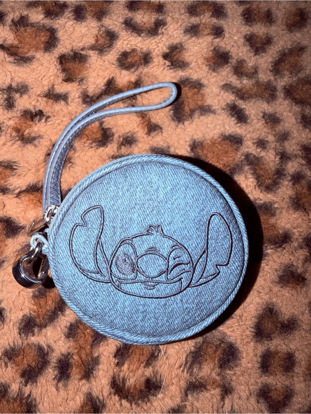 Loungefly Blue Stitch Round Wristlet Coin Purse